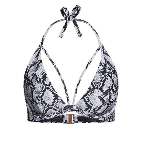 NWT CCX City Chic Greta Snakeskin Print Bikini Top Black Gray 14 - Picture 3 of 10